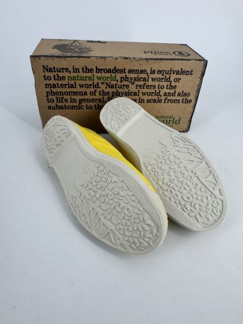 Chaussures enfants sneakers toile élastique coton bio Natural World 470 504 Amarillo - Jaune - Taille 32