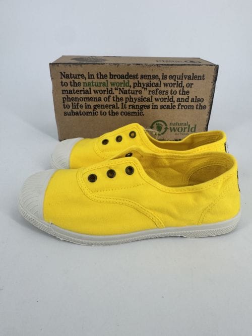 Chaussures enfants sneakers toile élastique coton bio Natural World 470 504 Amarillo - Jaune - Taille 33