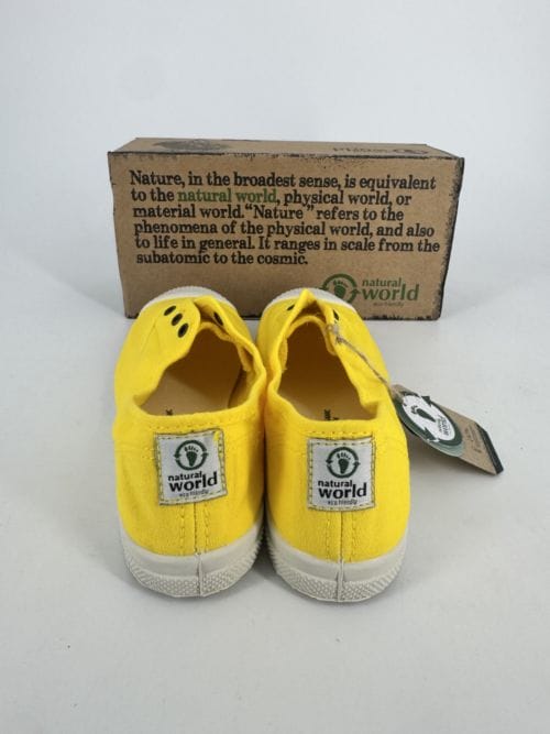 Chaussures enfants sneakers toile élastique coton bio Natural World 470 504 Amarillo - Jaune - Taille 33